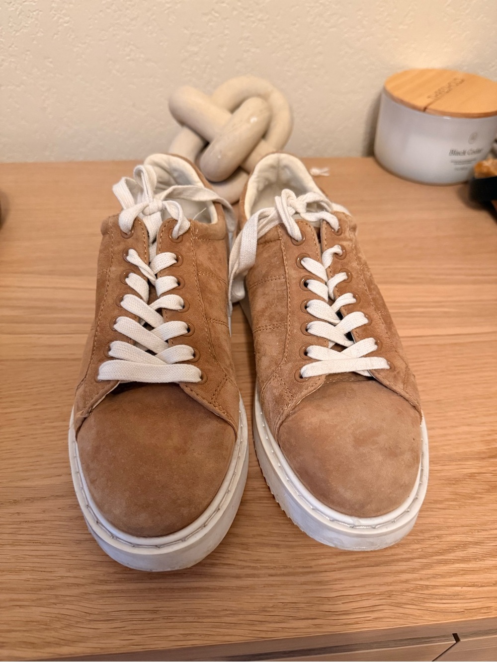 Ralph Lauren Tan Suede Low-Top Sneakers